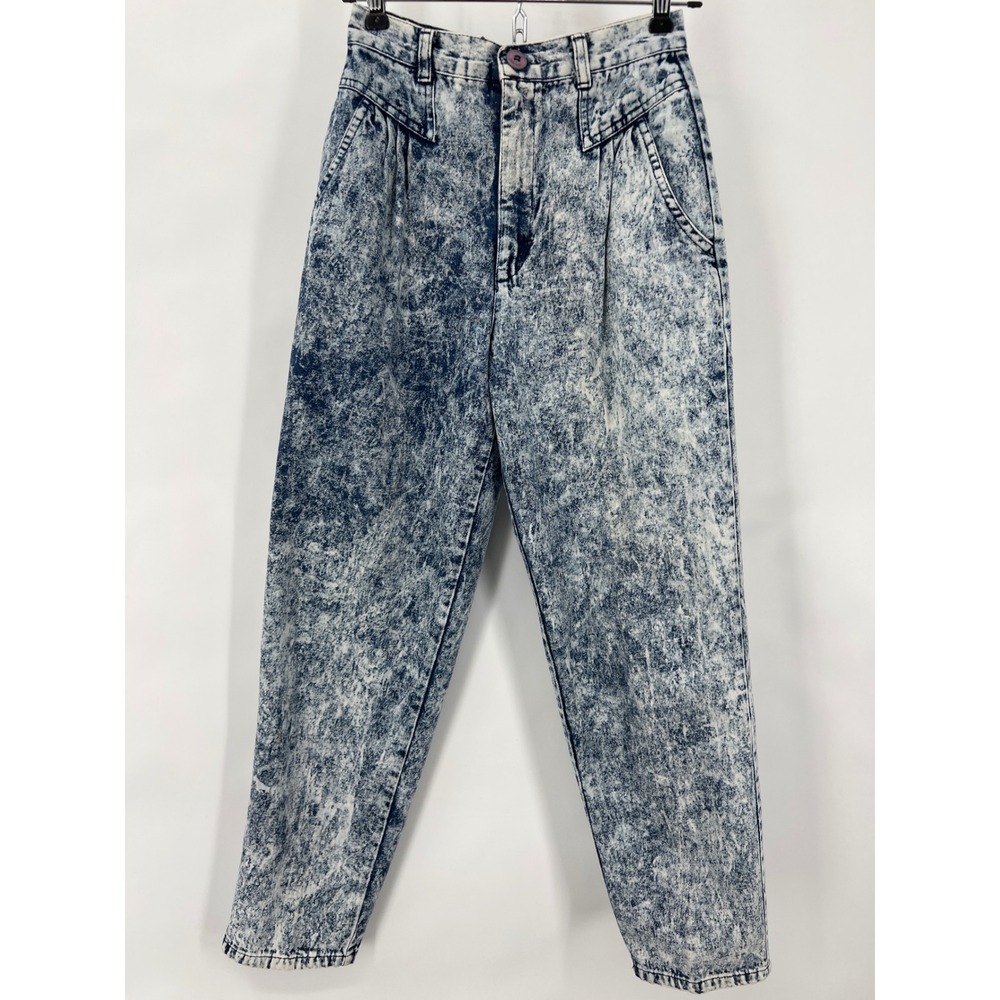 Cherokee Petites Vintage 80s Acid Wash High Rise Tapered Blue 6P Mom Jeans‎